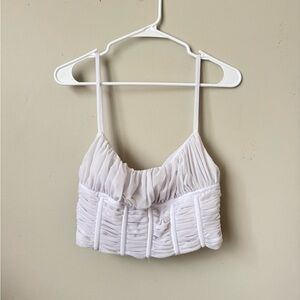 Mistress Rocks White Ruched Women's Crop Top